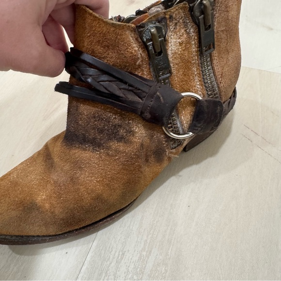 Freebird by Steven Clash Leather Ankle Boot Women's 9 Distressed Bootie Tan - Picture 13 of 15